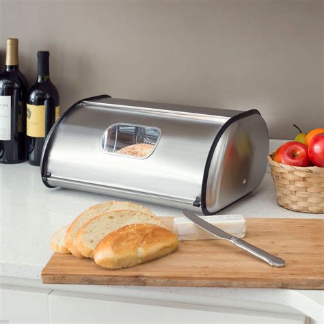 Home Basics Stainless Steel Bread Box, Silver (3 Pack)